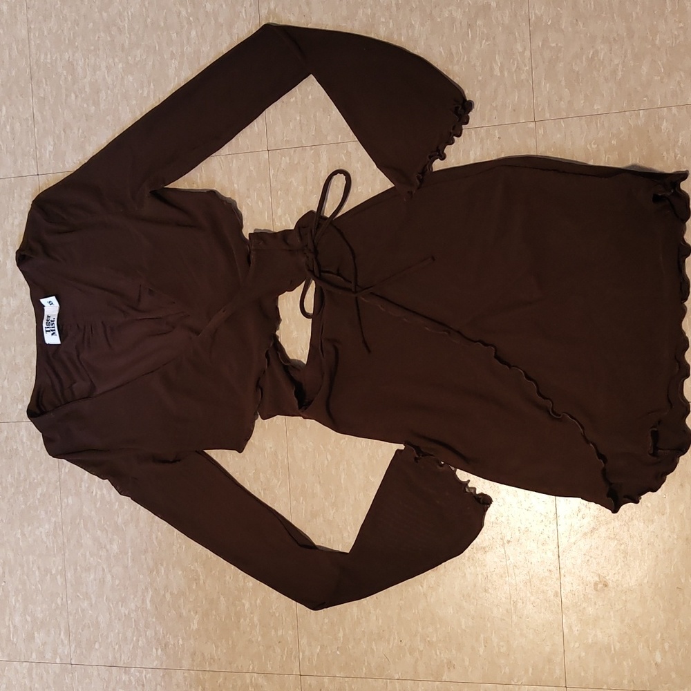 Tiger Mist Brown Mesh Mini Dress